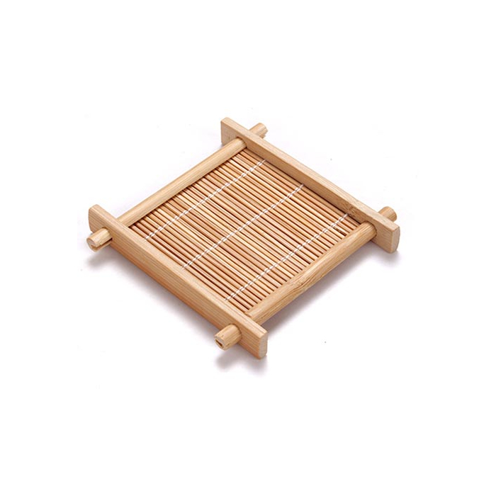 竹席式方形竹垫茶杯垫