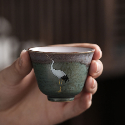 ceramic crane bird gongfu tea cup