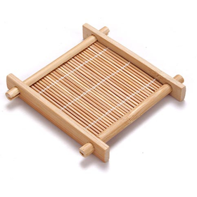 竹席式方形竹垫茶杯垫