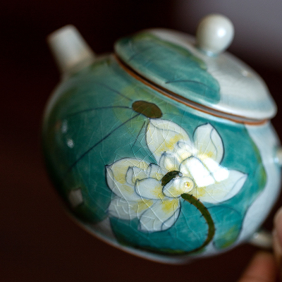 lotus flower teapot green