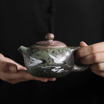ceramic crane bird teapot