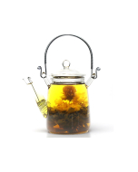 Teekanne aus Glas für Erblüh Tee un Blütentee