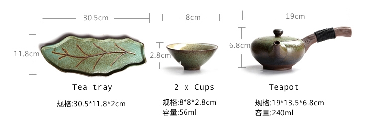 ceramic tea set leaf tray