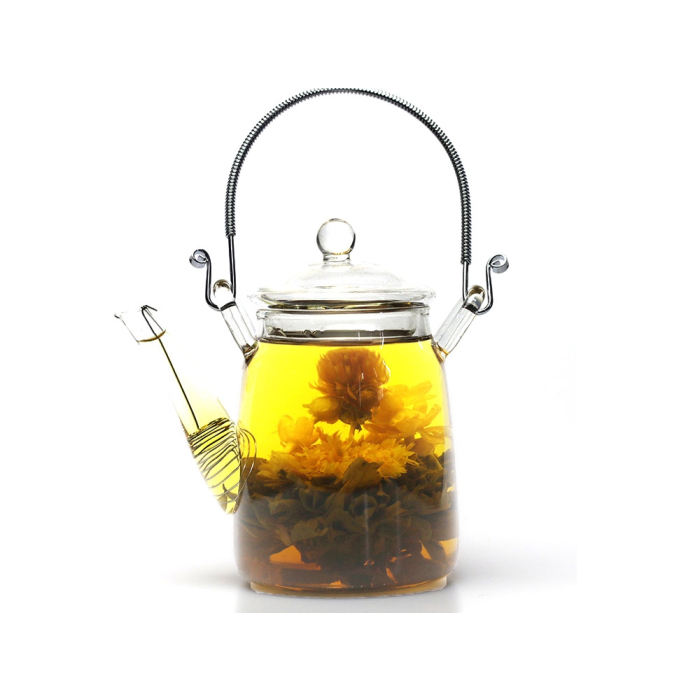 Tetera para té de flores - Tetra de cristal transparente para té de flores