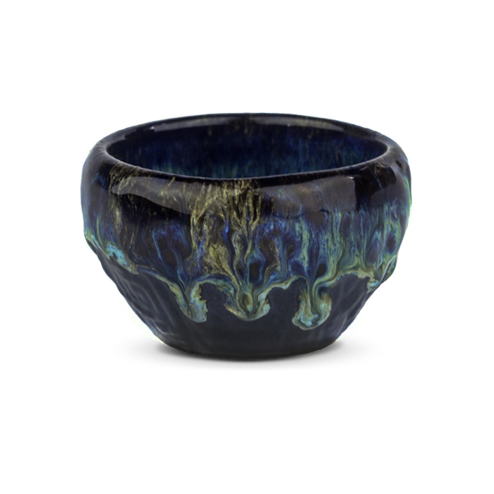 Taza de Té 'Chawan' Tenmoku con vidriado azul marrón Nº13 'Arte Fundido' (50ml)