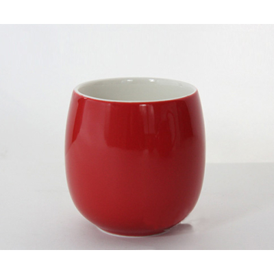 Théière en porcelaine fine "Libellule Rouge" avec couvercle antidérapant et 4 tasses