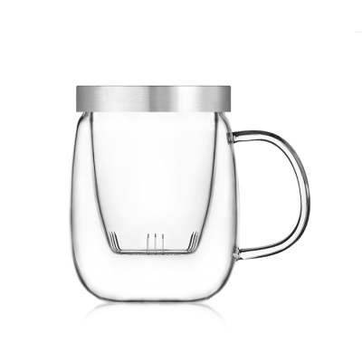 Mug pour une personne avec infuseur et couvercle en acier inox (500ml)