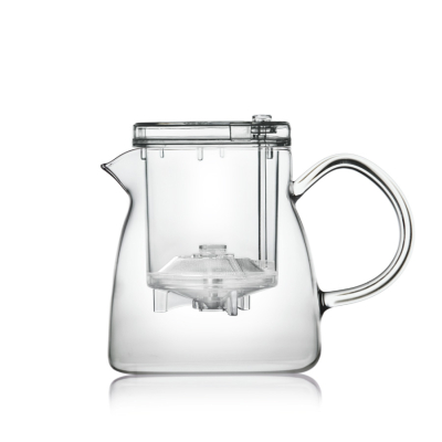 Pichet à thé en verre avec couvercle - Pichet infuseur à thé (500ml)