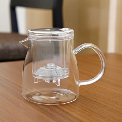 Pichet à thé en verre avec couvercle - Pichet infuseur à thé (500ml)