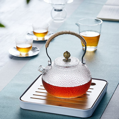 hammered glass teapot