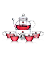 Teiera con Scaldino – Set da Tè con 4 Piccole Tazze (600 ml)