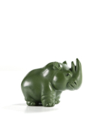 Tea Pet “il Rinoceronte”, Ceramica Zisha Verde Realizzata a Mano