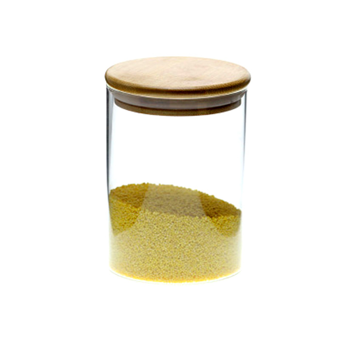 Airtight glass tea canister with bamboo lid - Tea storage canister (720ml / 24.3oz)