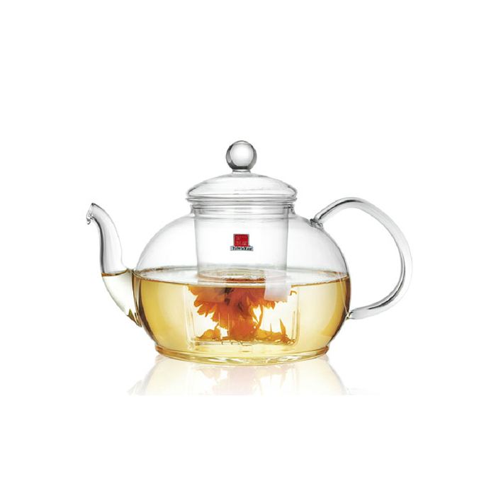 Extra Large Glass Teapot with Infuser - Large China Teapot (1200 ml / 40.6 oz)