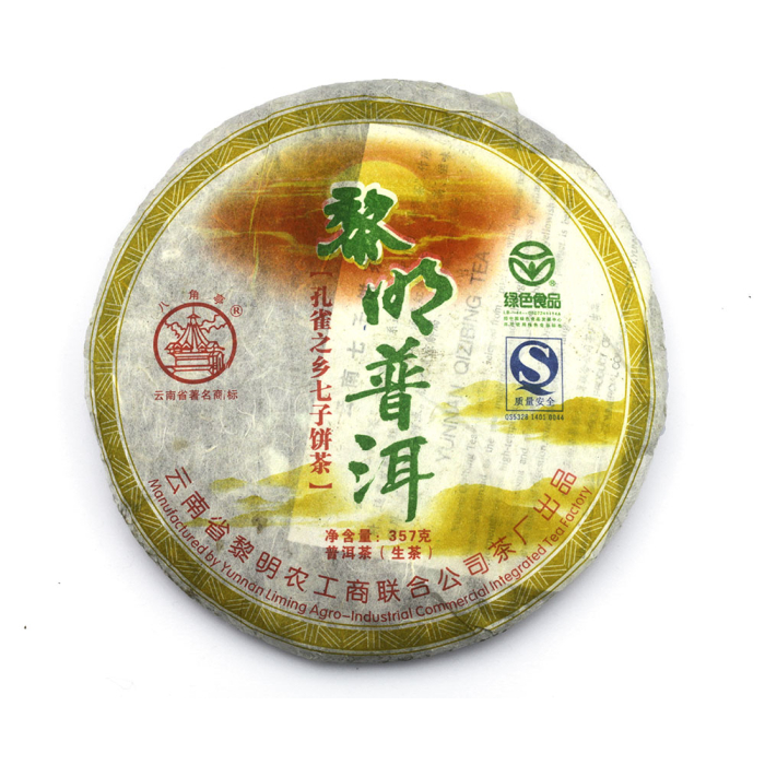 2007 Ba Jiao Ting Peacock Label Pu Erh Tea - Li Ming Factory Sheng Puer Tea (357g)