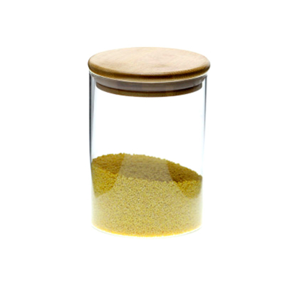 Airtight glass tea canister with bamboo lid - Tea storage canister (720ml / 24.3oz)