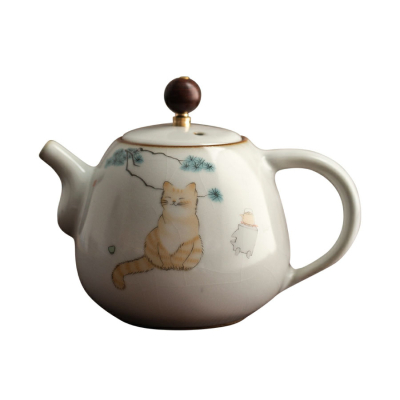 Ruyao Cat Teapot – Ru Kiln Crackle Glaze Gongfu Teapot 280ml