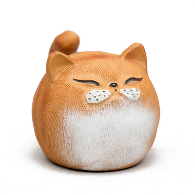 Cat Tea Pet - Cute Cat Clay Figurine