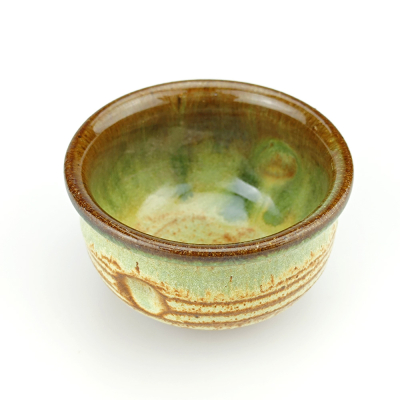 Green Glazed Ceramic '2 Finger' Tea Cup 100ml