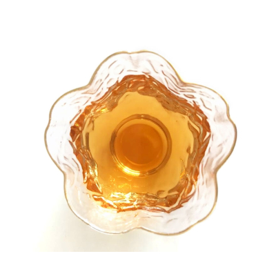 Crumpled Glass Cup - Flower Shape Glass Tea Tasting Cup 80ml/2.7oz