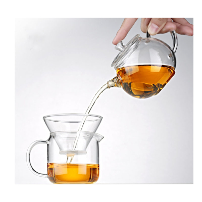 Chinese Glass Gongfu Tea Set - Teapot, Fairness Pitcher, Filter & 4 Cups