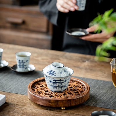 walnut wooden tea tray