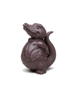 Crocodile Tea Pet, Purple Zi Ni Yixing Clay Crocodile Figurine