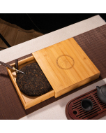 一茶 Yixing Tea Set: Fang Gu Hu Teapot + 2 Cups, Purple Zhu Ni