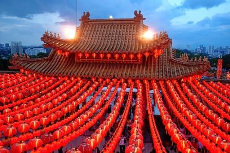 chinese new year red lantern decoration