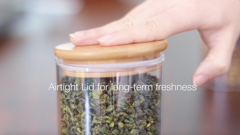 tea storage food storage airtight glass jar