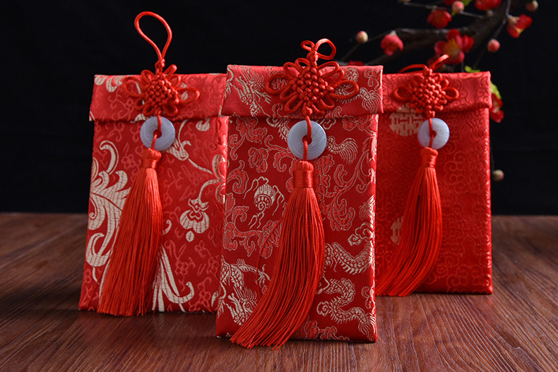 hong bao red envelopes made from fabrics