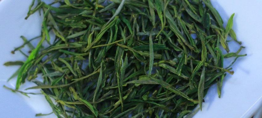 2016 spring green teas - huang shan mao feng dry leaves