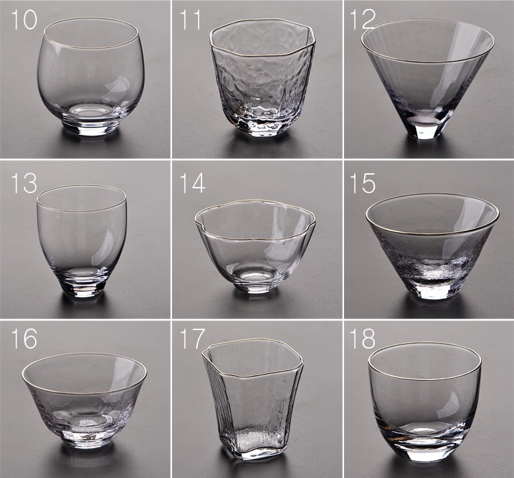 Crumpled Glass Cup - Flower Shape Glass Tea Tasting Cup 80ml/2.7oz