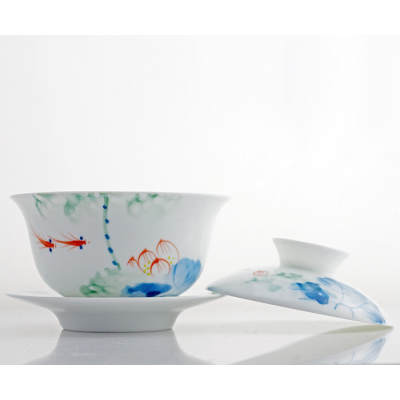 'Paradise of the Fish' Chinese Gaiwan Theeset