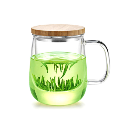 Glazen Theemok met bamboe deksel & Tea Infuser (500 ml)