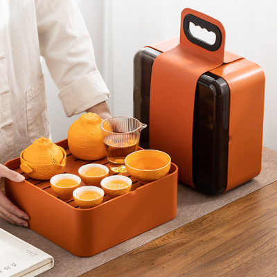 orange tea set