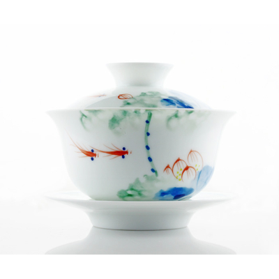“Fiskarnas Paradis” - Kinesiskt Gaiwan Set (120 ml)