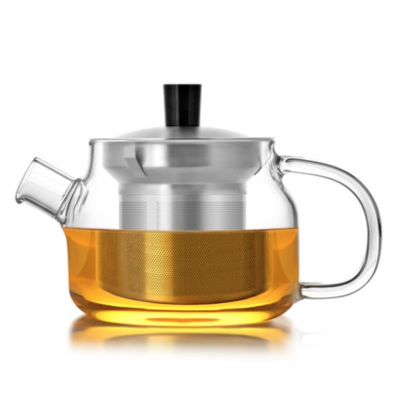 ”Li Bai” - Gullig Liten Tekanna med Tesil i Rostfritt Stål samt Lock (470 ml)